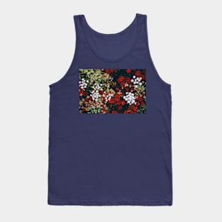 Red and white christmas flowers from above Tank Top